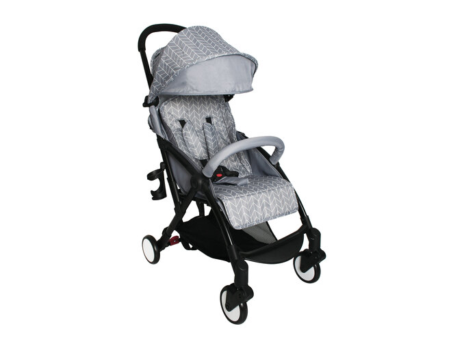 This pushchair folds up for easy transportation