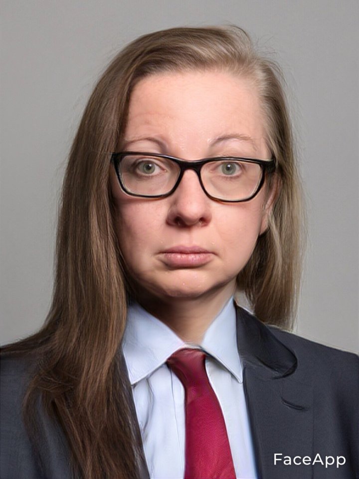 Michella Gove looks shocked at the prospect of  ever being known as Michael