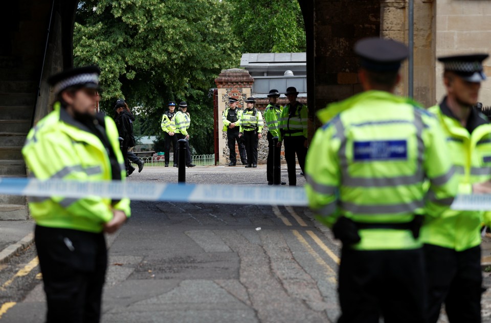 Police were called to Forbury Gardens in Reading on Saturday after three people were knifed