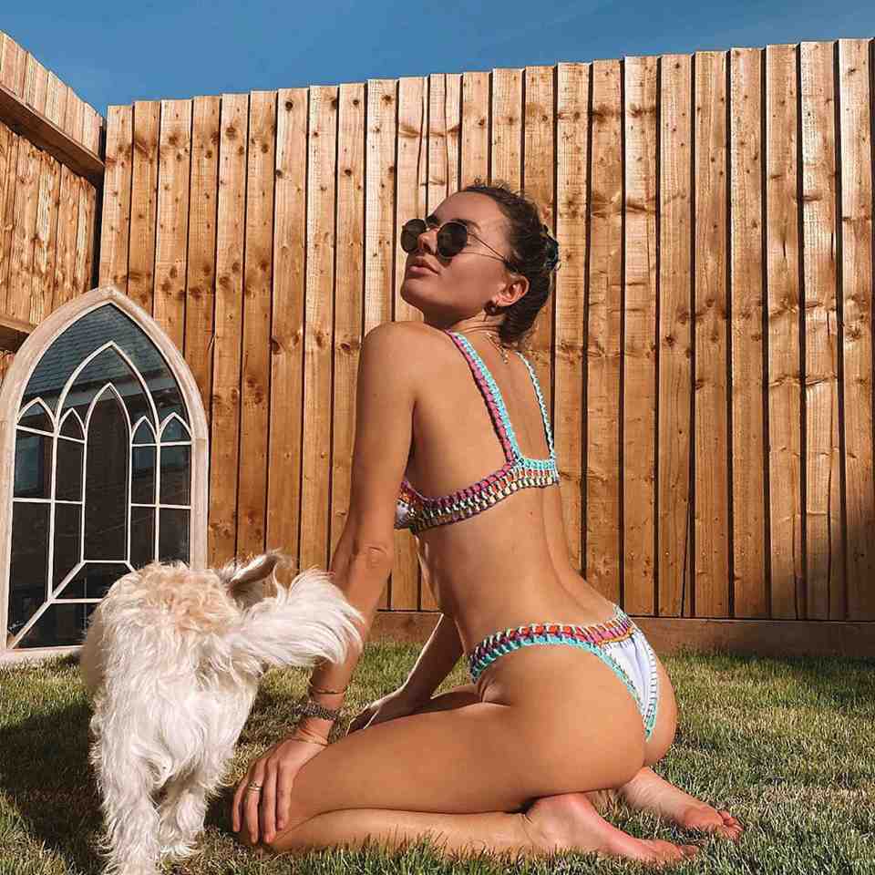 Amber Turner enjoyed a spot of sunbathing with her dog Oreo for company