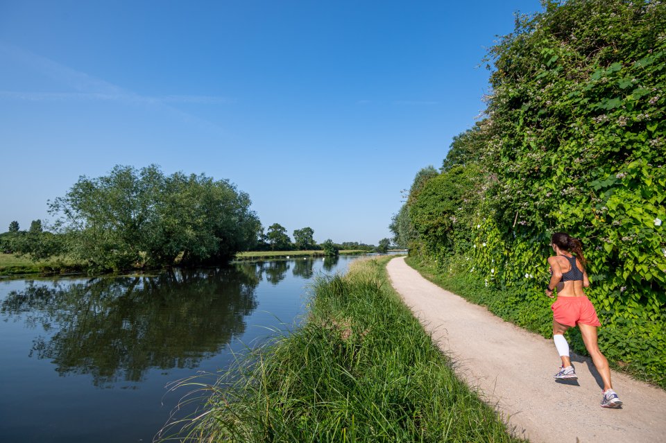A beautiful morning for those out exercising by the River Cam in Cambridge