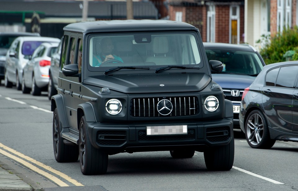 Midfielder Fabinho at Melwood in a Mercedes G-Class 'G-Wagon' 
