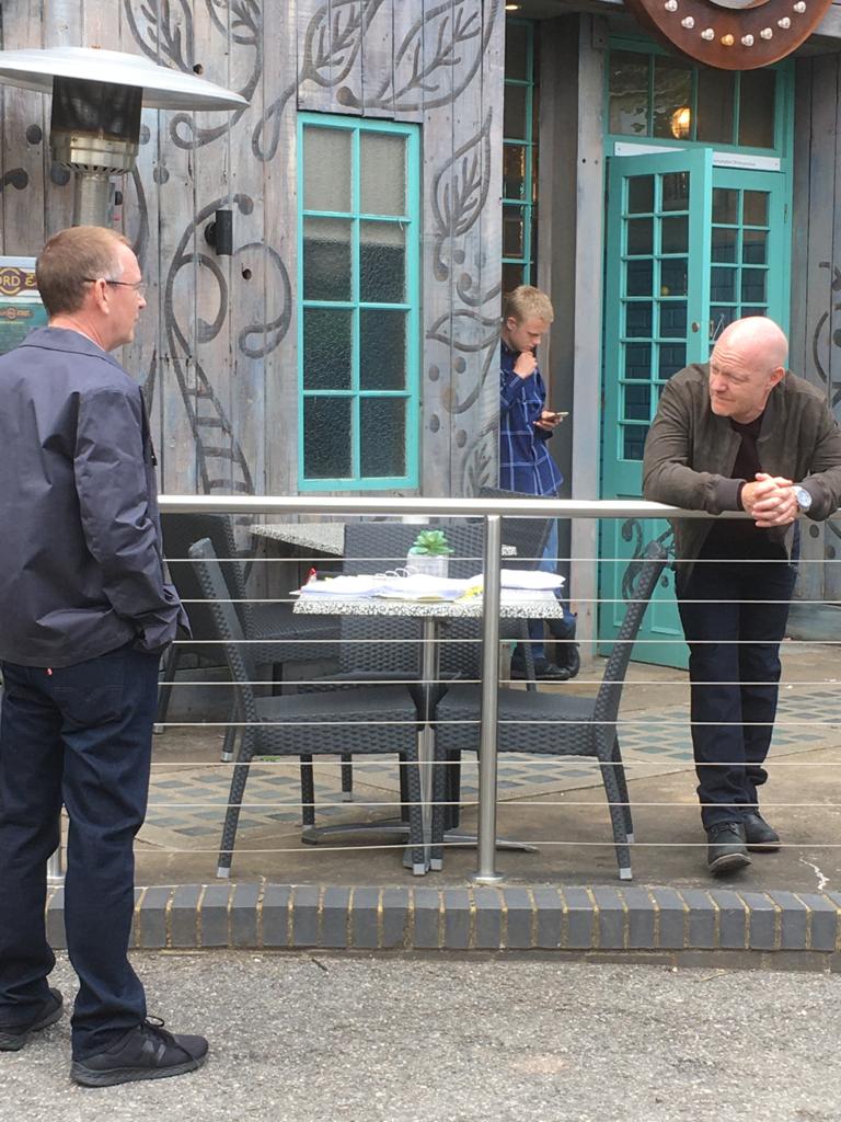 The cast have to keep a distance during filming
