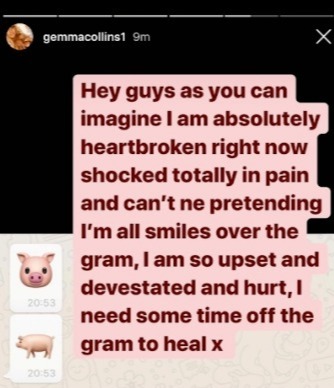 Gemma said she 'needed time to heal'