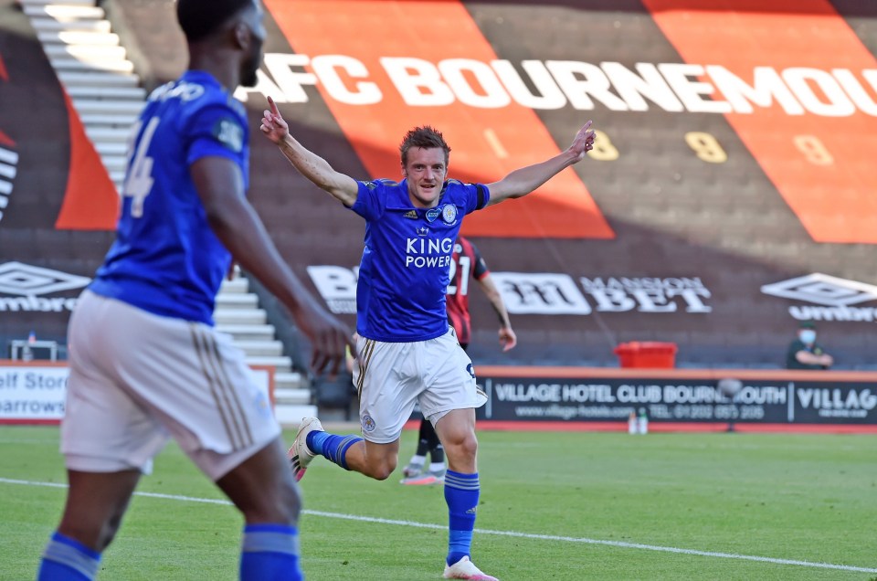  Jamie Vardy opened the scoring in a dominant start from the Foxes