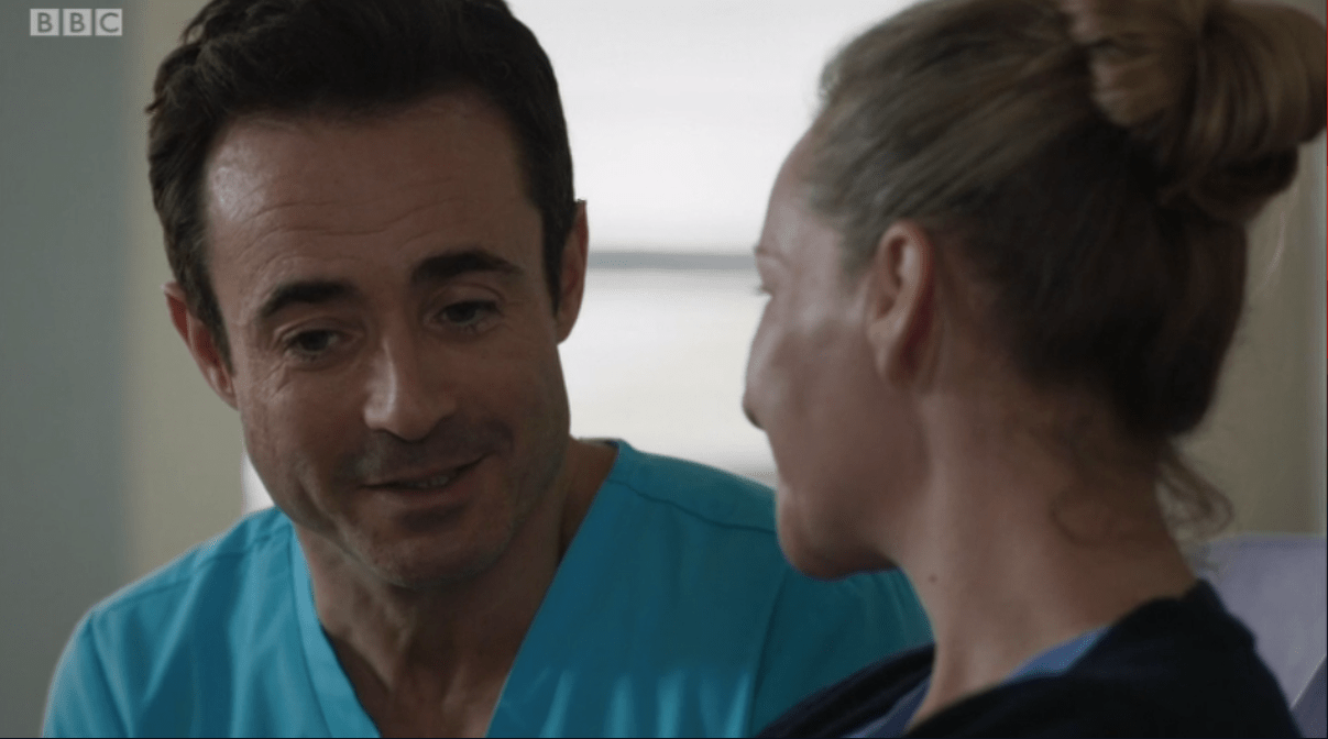 Joe McFadden returned as Raf di Lucca on Holby City - but in a ghostly form
