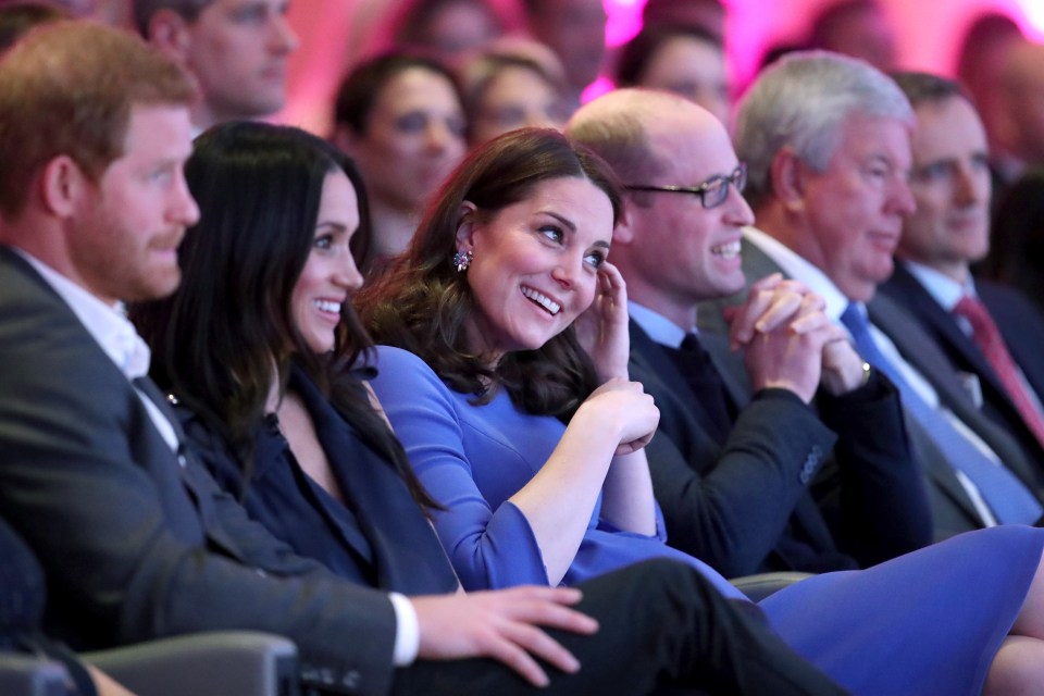 Prince Harry, Meghan Markle, Kate Middleton and Prince William at the first annual Royal Foundation Forum, February, 2018