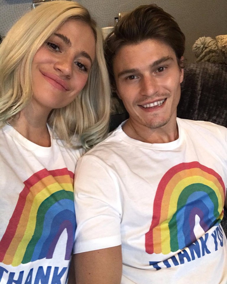 Pixie Lott and her fiancé Oliver Cheshire