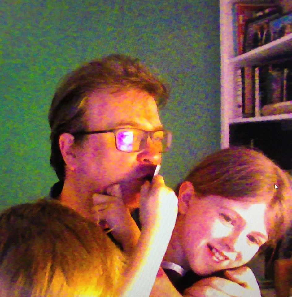 Derek with the couple's daughter Darcy, 14, and son Billy