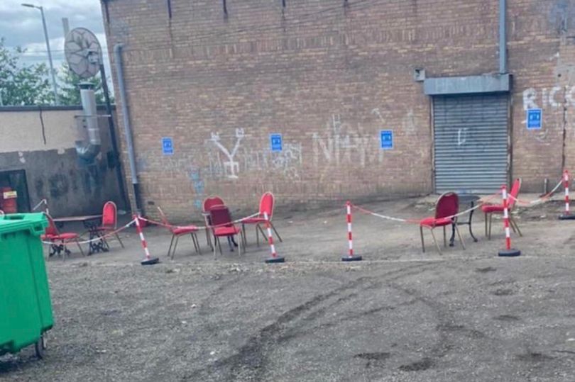 The Brass Button in Motherwell was mocked on social media for its beer garden