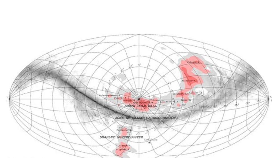 The mega-structure is being referred to as the South Pole Wall and has been picked up on stunning 3D maps of the universe.