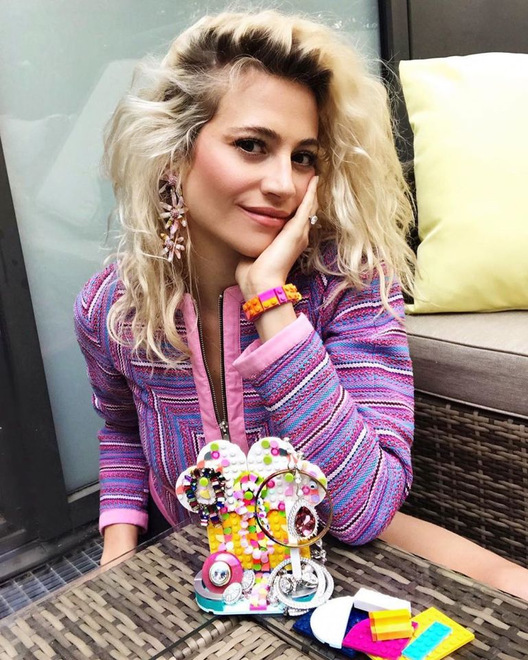 Pixie made sure the outdoor furniture had a pop of colour to compliment her colourful wardrobe