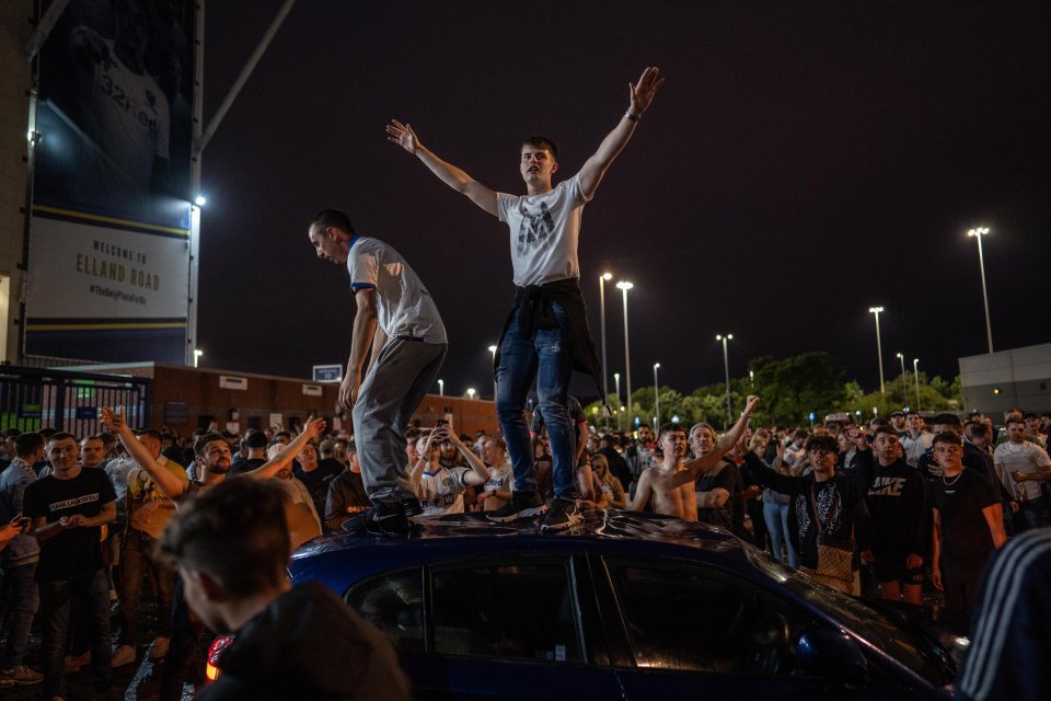 Leeds United fans flocked to Elland Road as the club were promoted back to the Premier League