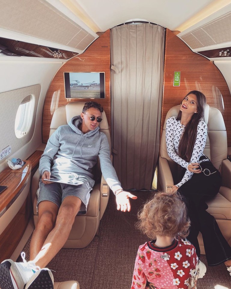Nemanja Matic travelled in style with his family