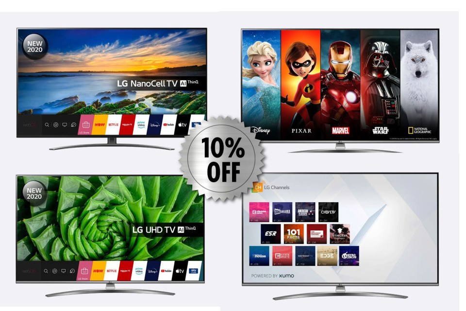 From 43-inch to 75-inch, you can save 10% on select LG TVs