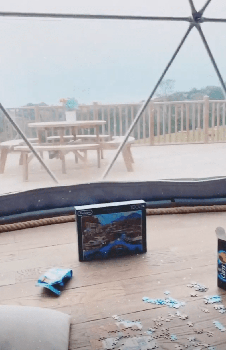 Luke shared a picture of the puzzle laid out of the floor of their dome