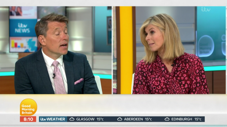 Kate explained the situation to co-host Ben Shephard on GMB
