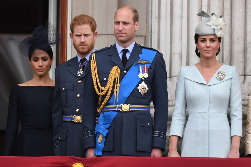 Looking glum back in January 2020, while watching a flypast from the balcony at Buckingham Palace in London