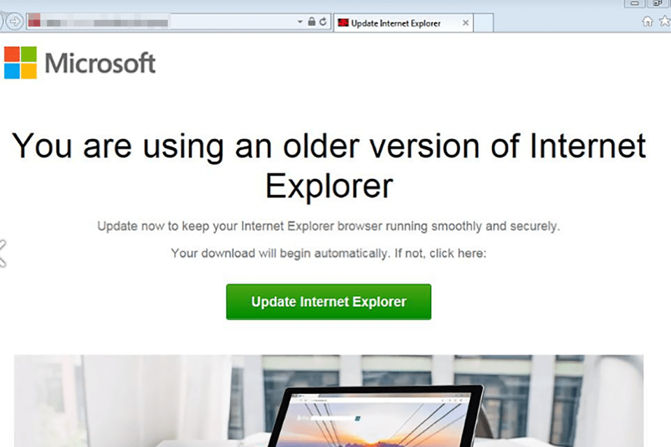 The scam also works with Internet Explorer