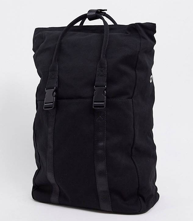 Best backpacks for women - ASOS DESIGN canvas backpack with laptop compartment in black