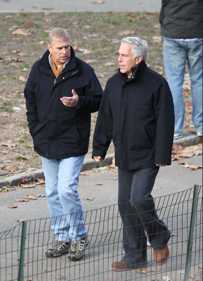 Prince Andrew pictured with Jeffrey Epstein