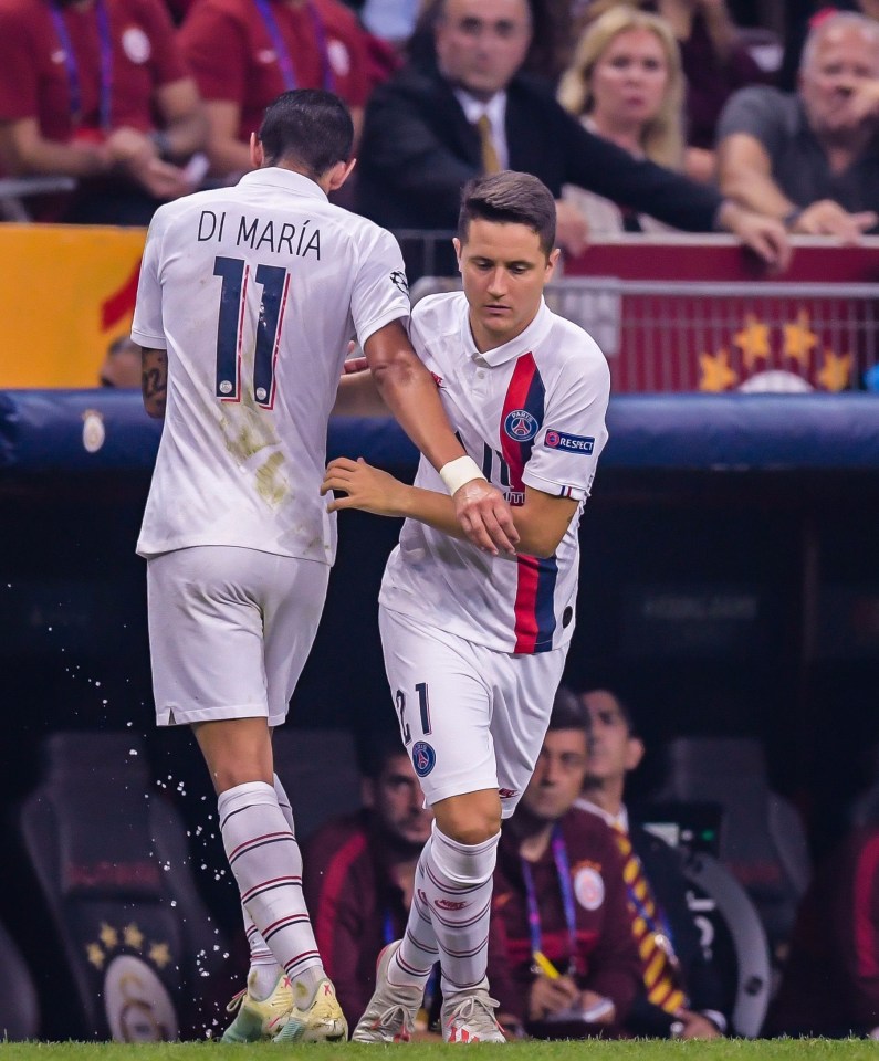 PSG's Angel Di Maria and Ander Herrera are former United players 