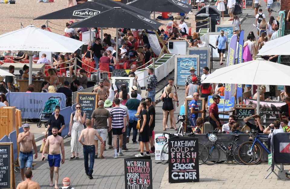 Saturday started quietly in Brighton - but more visitors hit the beach during the afternoon