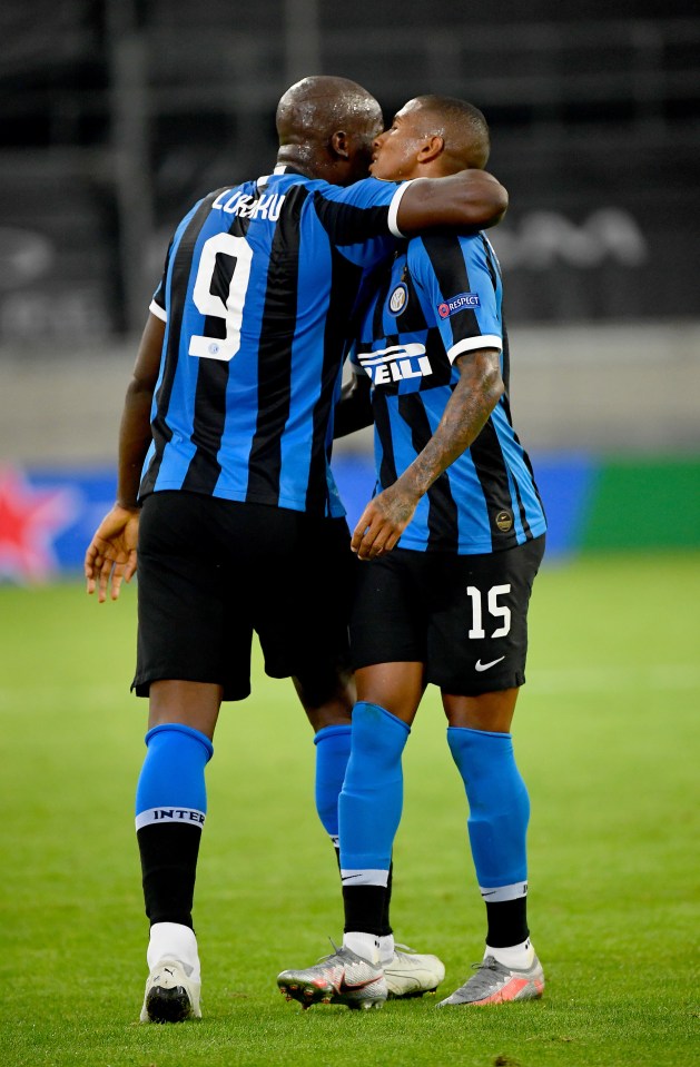 Former Manchester United pair Romelu Lukaku and Ashley Young at Inter Milan 