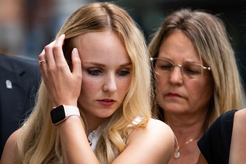 She made an emotional statement outside court after the trio were found guilty