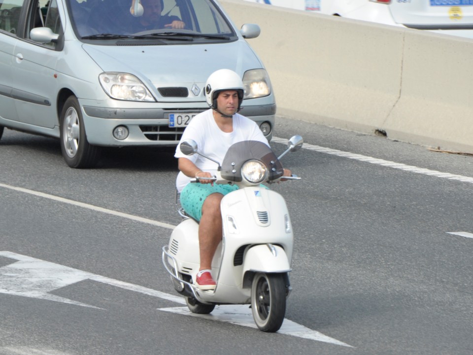 James Argent has been spotted back on his white motorscooter after failing to pay tax and insurance on the vehicle for two years