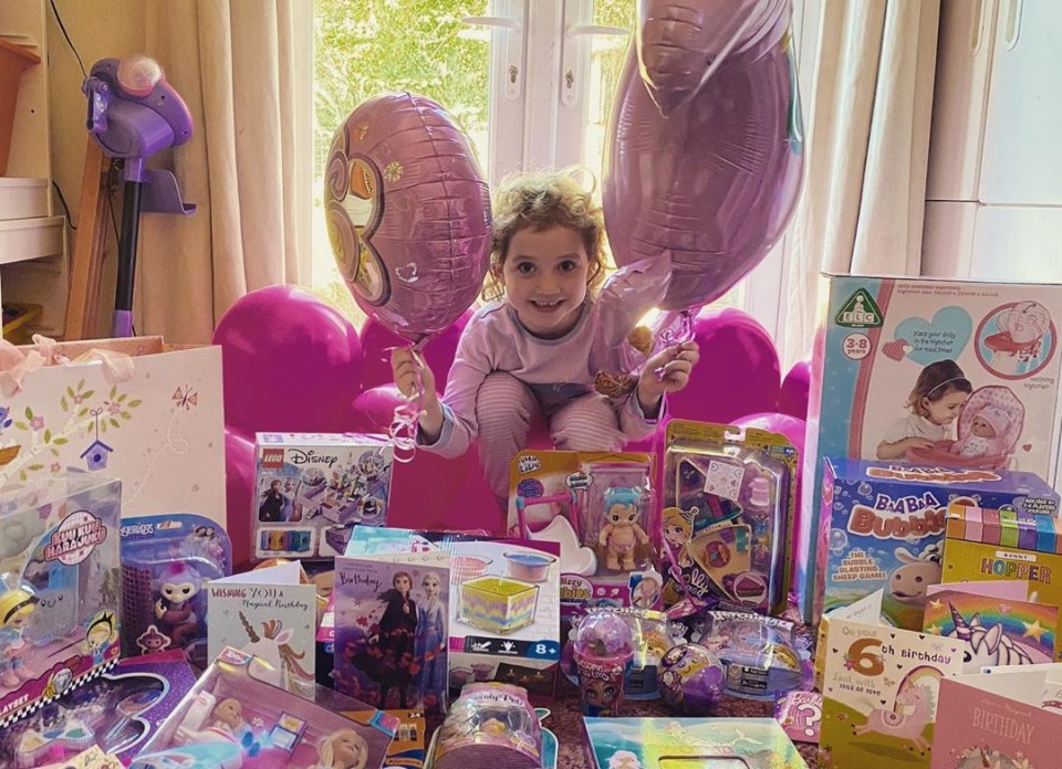 Kieran Hayler and Katie Price's daughter Bunny is surrounded in pink for her sixth birthday