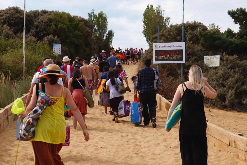 Thousands of people headed for the East Sussex beach spot 