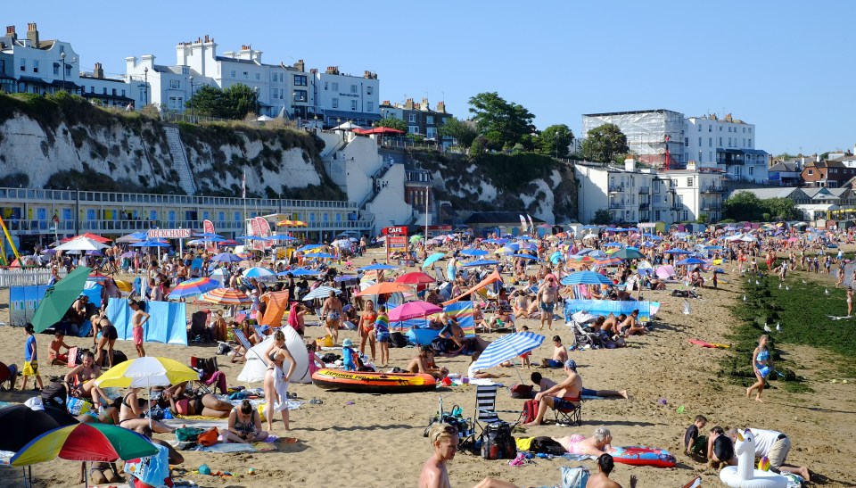 Broadstairs in Kent was also busy again after officials urged visitors to find somewhere else to sunbathe