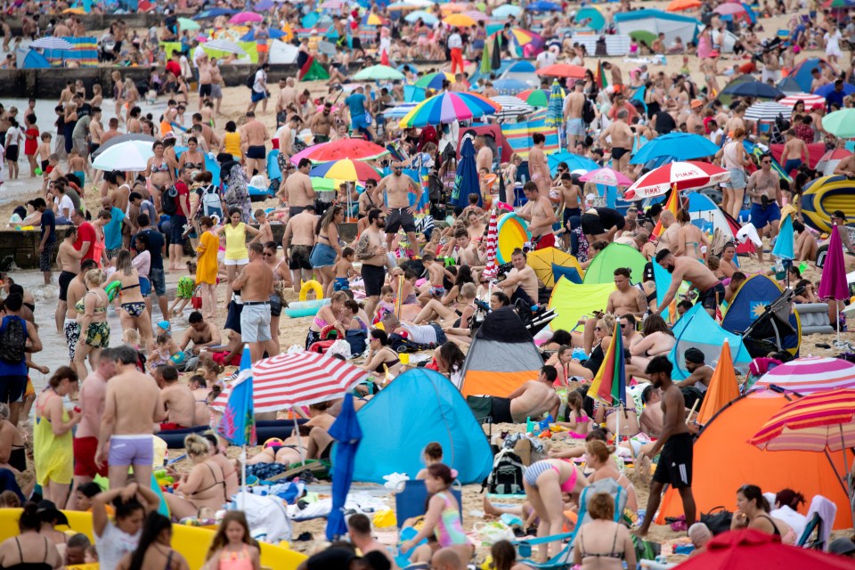 Bournemouth beach was rammed with sunseekers