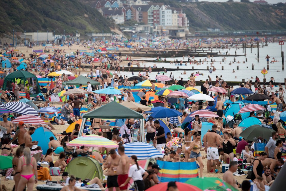The coastline in Bournemouth was busy on Saturday after officials shut down 20 of 24 beaches due to overcrowding