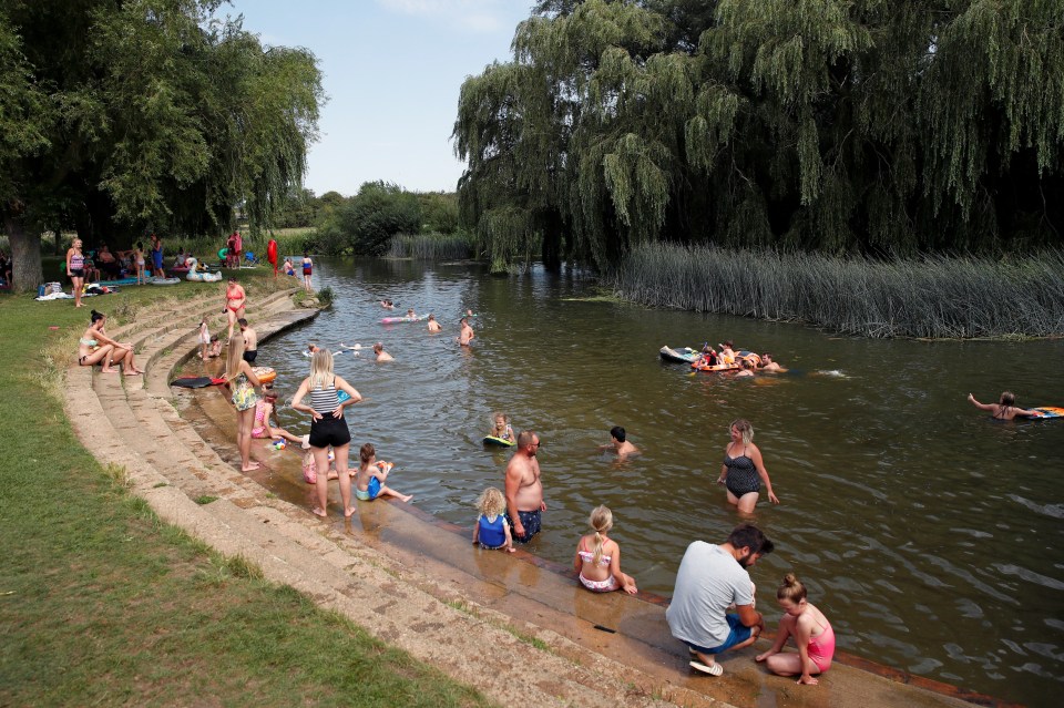 Visitors to the River Ouse in Olney enjoyed a dip 