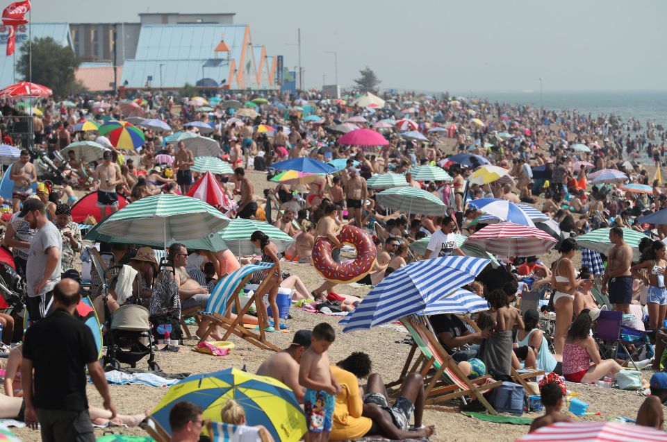 Southend in Essex was busy as thousands of visitors hit the sand