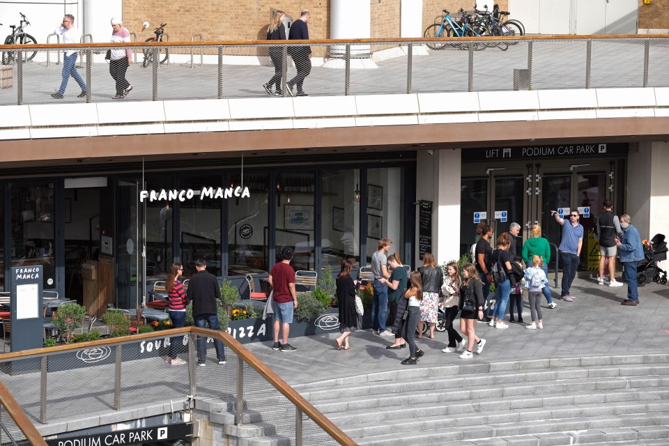 Queues built outside Franco Manca in Southampton on the last day of the Eat Out to Help Out scheme