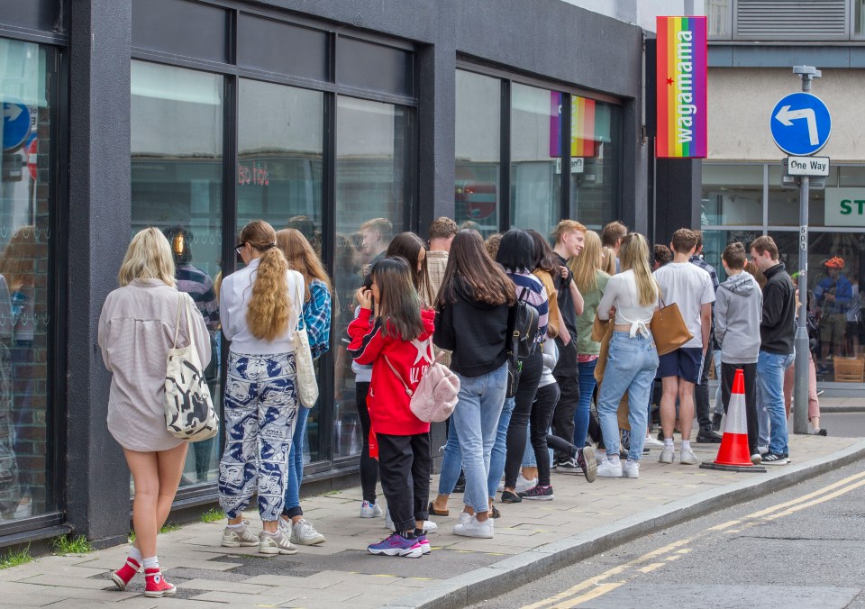 People queued for one last Eat Out To Help Out meal in Brighton