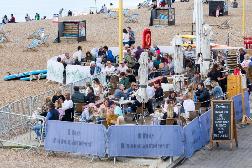 These diners were taking advantage of the last day of the offer on the Brighton seafront 