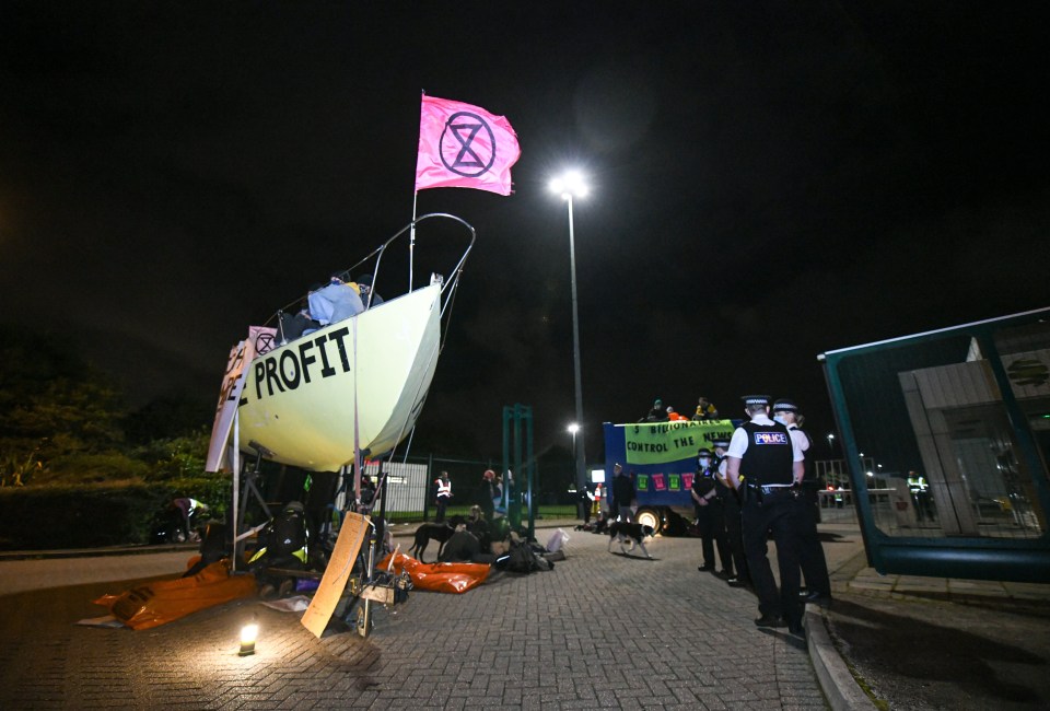 Extinction Rebellion demonstrators blockade printing presses in Knowsley last weekend