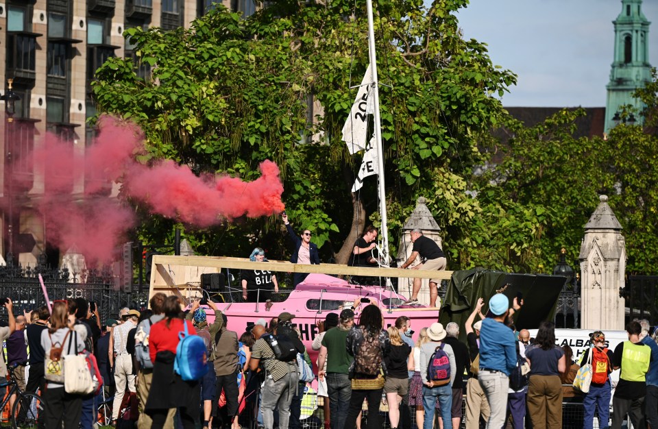 The lastest XR protest in Parliament Square this afternoon 