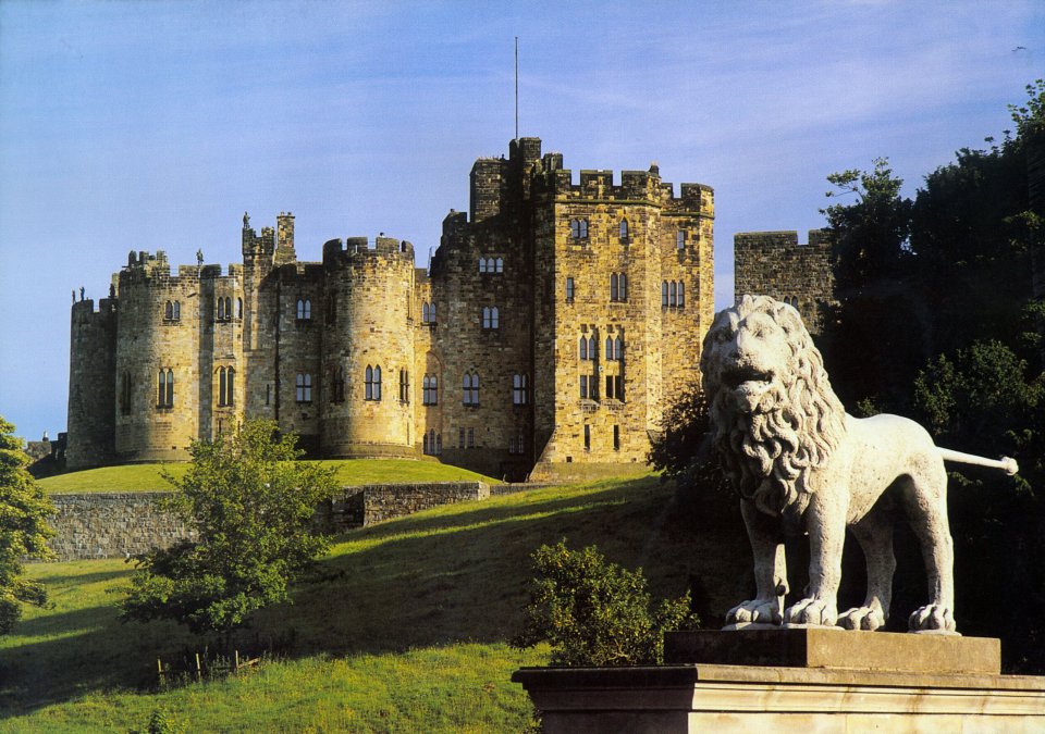 The iconic lion at Alnwick Castle, Northumberland