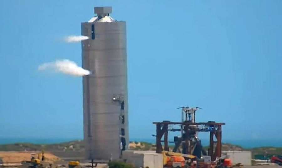 The rocket landed on a slight angle