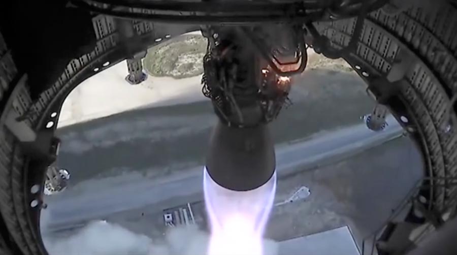 A camera showed the view from the rocket's base