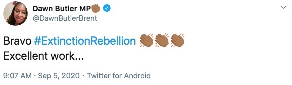 The Labour MP tweeted the group had done 'excellent work'