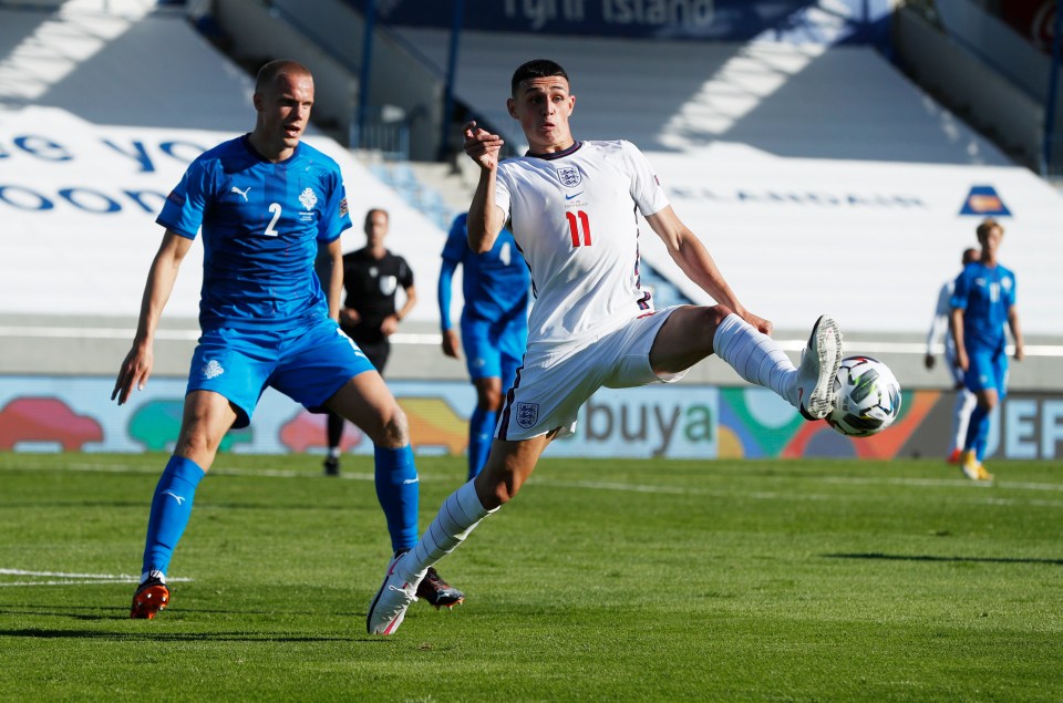 Phil Foden made his England debut in Reykjavik