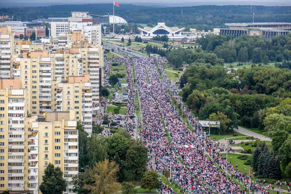 Protesters lined the streets after the 'rigged' election in 2020, infuriating the leader