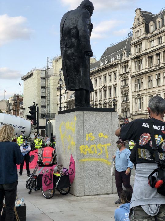 Winston Churchill's statue has been defaced