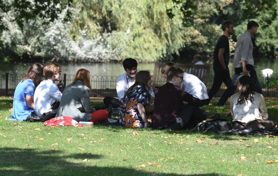 People enjoyed the sun in London today after the new rules were brought in